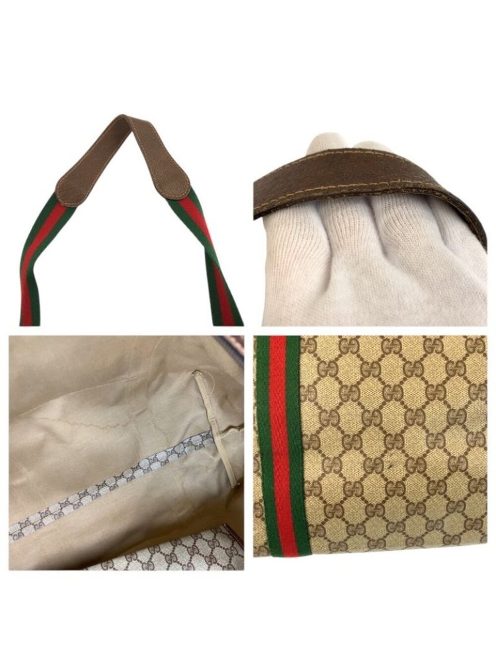 Gucci Vintage Sherry Line GG Supreme Canvas 156 19 014 Boston Bag - Picture 6 of 9